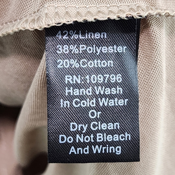 Pretty Angel Women's Linen Blend Lagenlook Lace Detailing Mini Dress - M - Picture 7 of 7